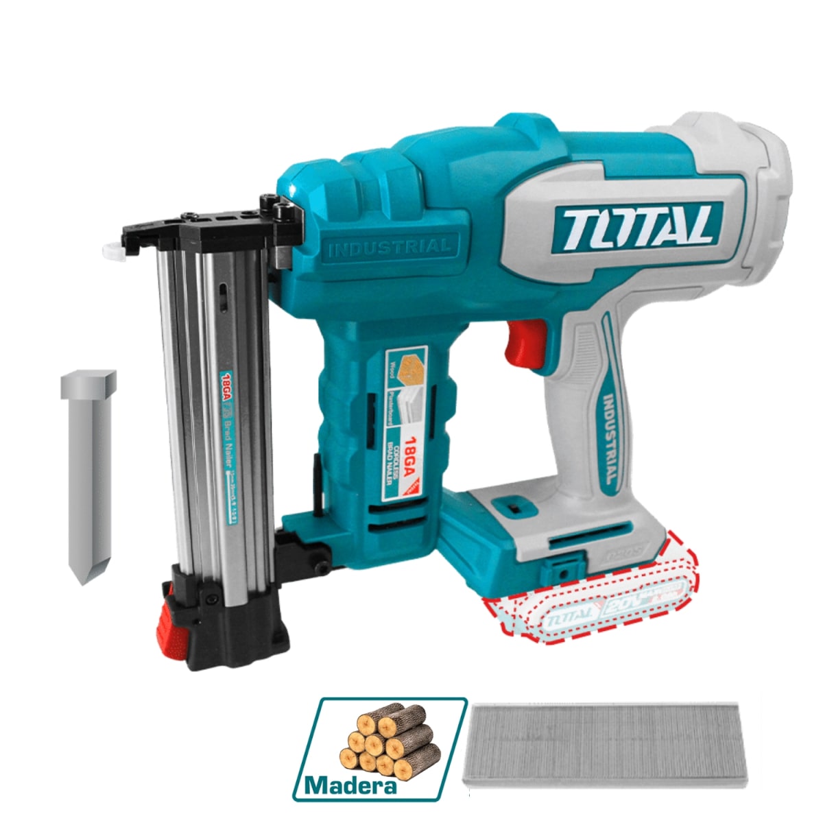 Clavadora inalámbrica 20v 15mm-35mm (solo cabezal) Total1