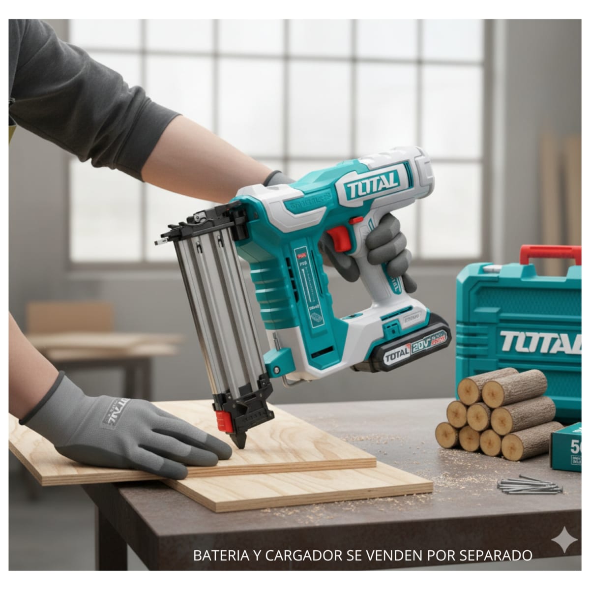 Clavadora inalámbrica 20v 15mm-50mm (solo cabezal) total2