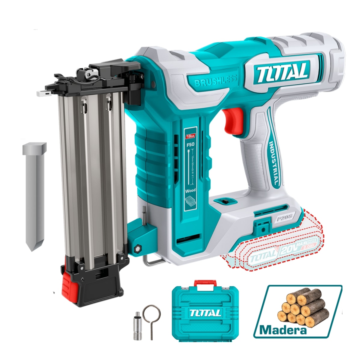 Clavadora inalámbrica 20v 15mm-50mm (solo cabezal) total1