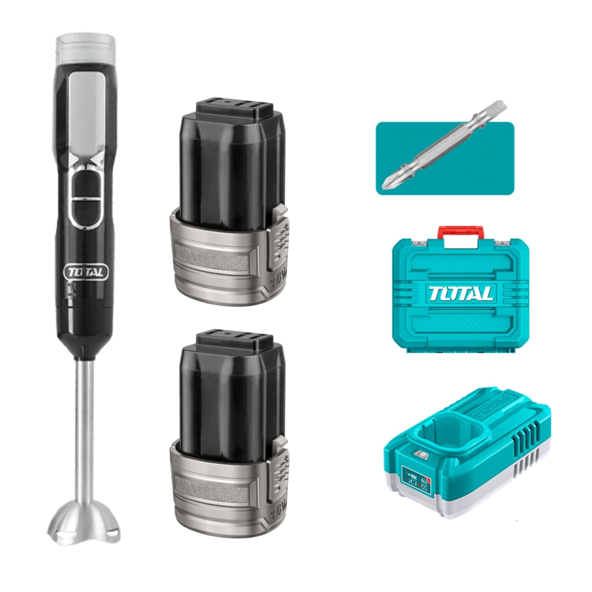 Combo Taladro Atornillador 60nm 16v + Batidora Recarg. Total5