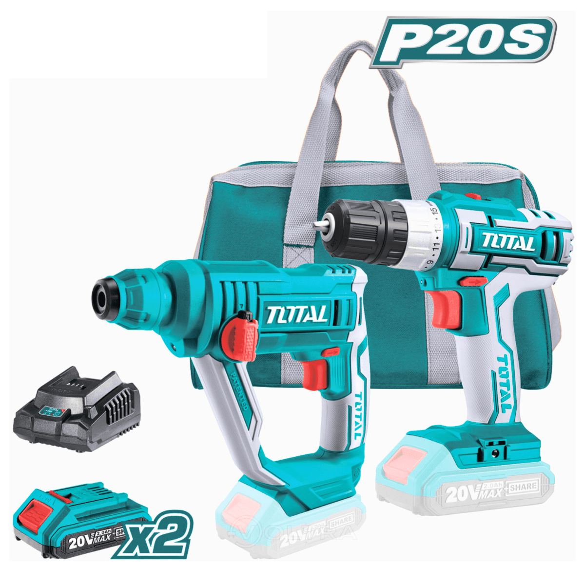 Combo Rotomartillo + taladro atornillador 20v Total5