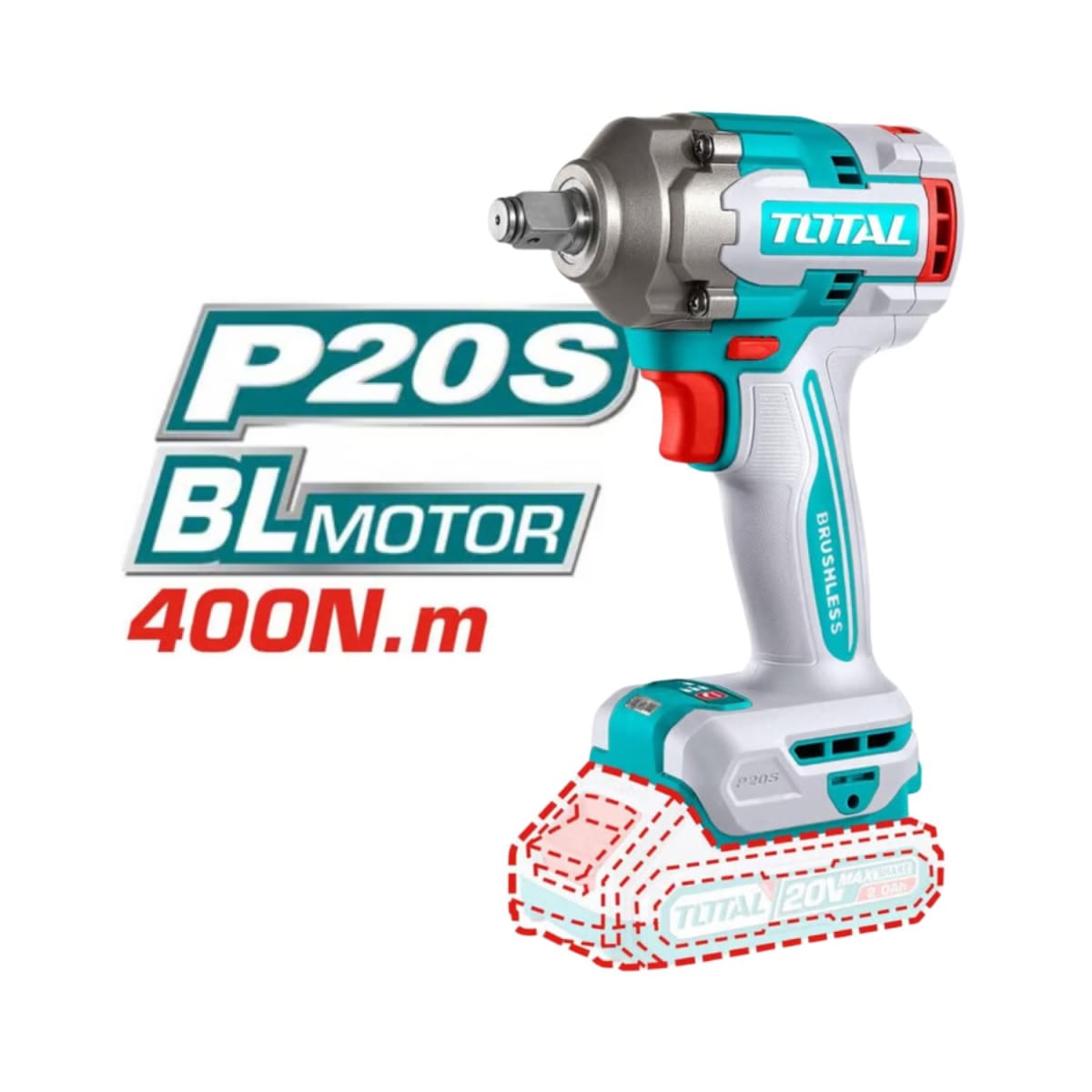 Taladro 52nm + llave de impacto 400nm Total3