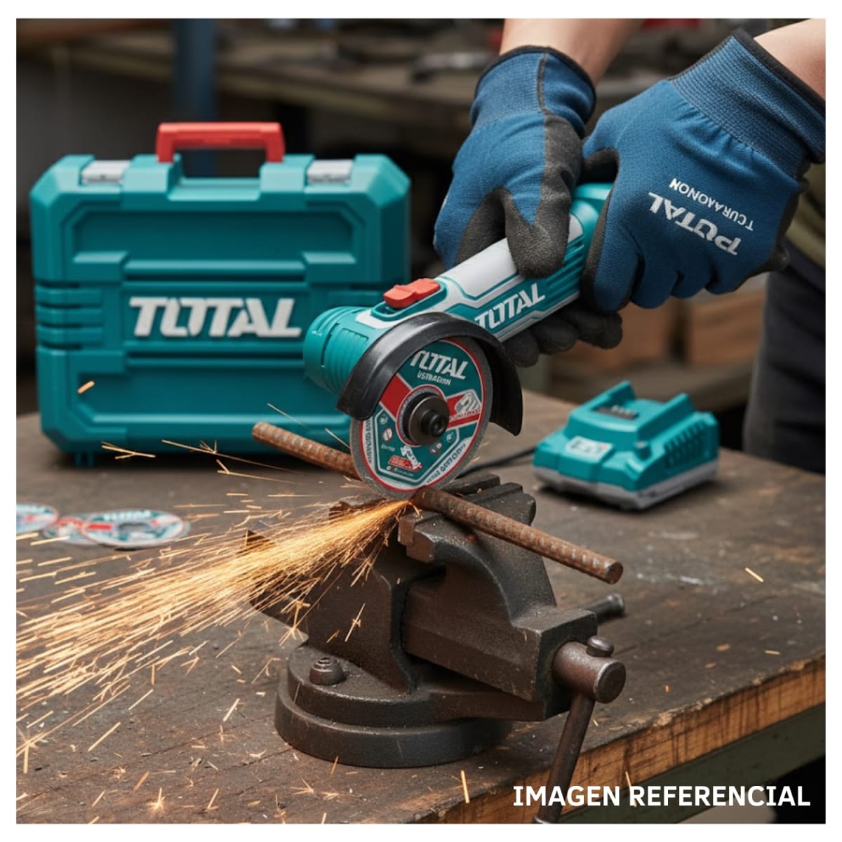 Combo Taladro atornillador 66nm + Amoladora + 2 bateria y cargador Total5