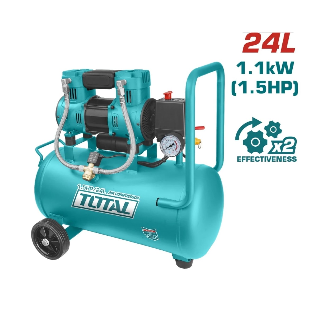 Compresora silenciosa 24 litros Total2