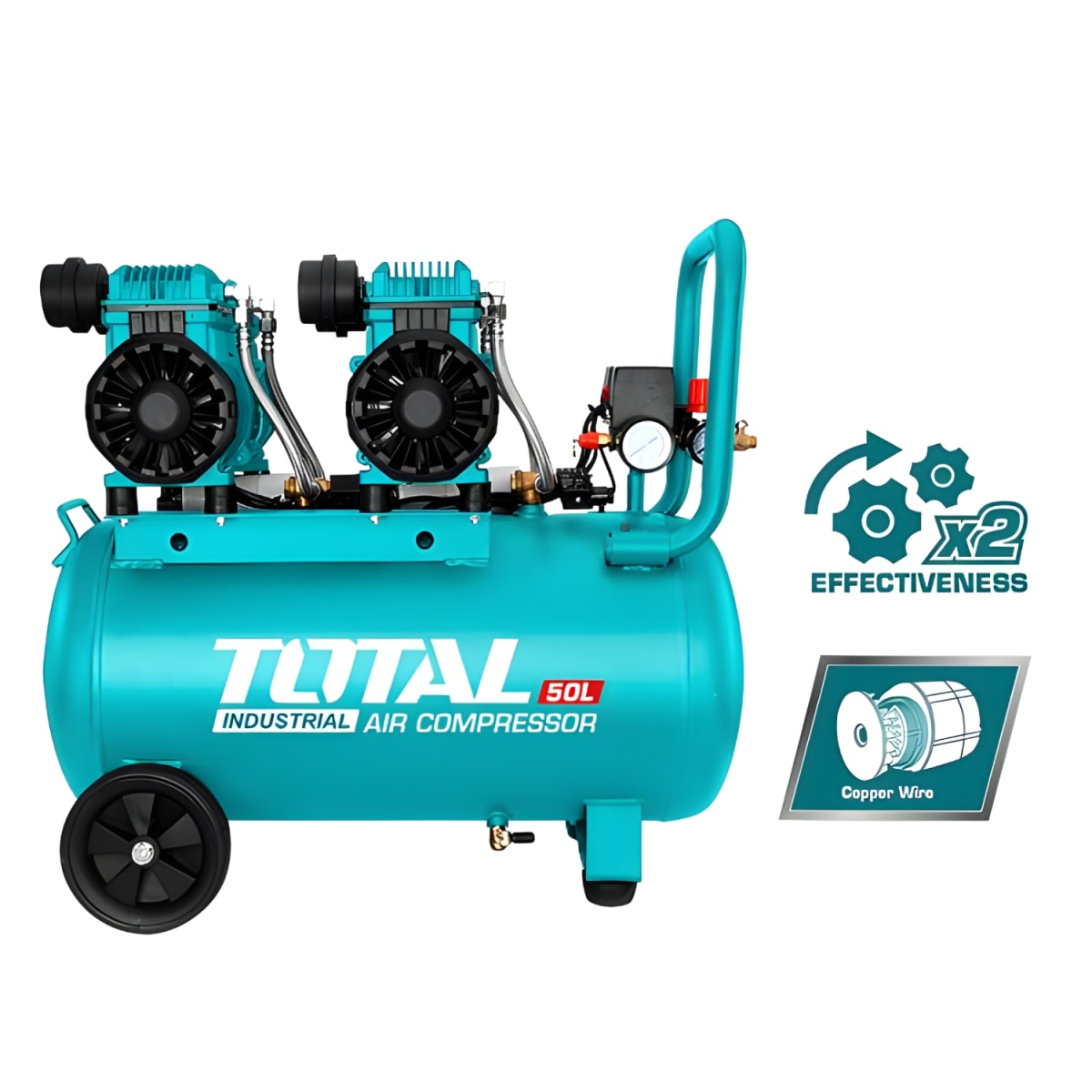 Compresora de Aire Silenciosa 50 Litros 3.2Hp Total3