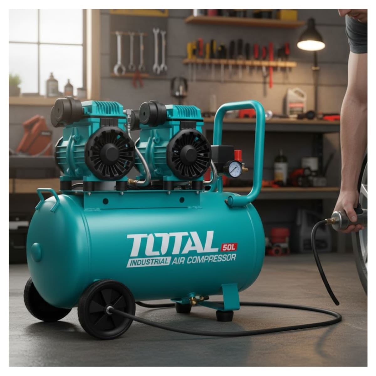 Compresora de Aire Silenciosa 50 Litros 3.2Hp Total4