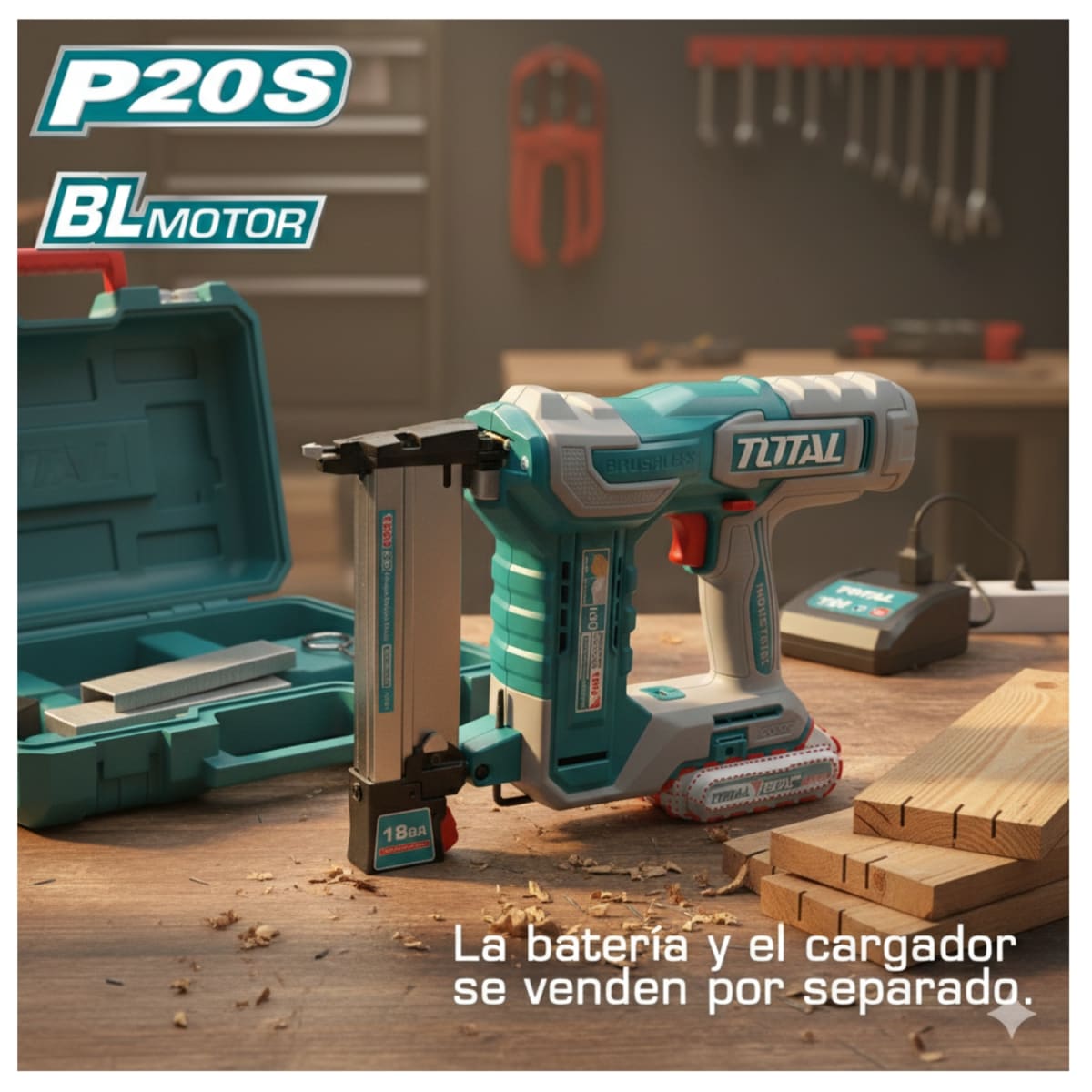 Pistola de Grapas Inalambrica K10-K40 + Accesorios (solo cabezal) Total2