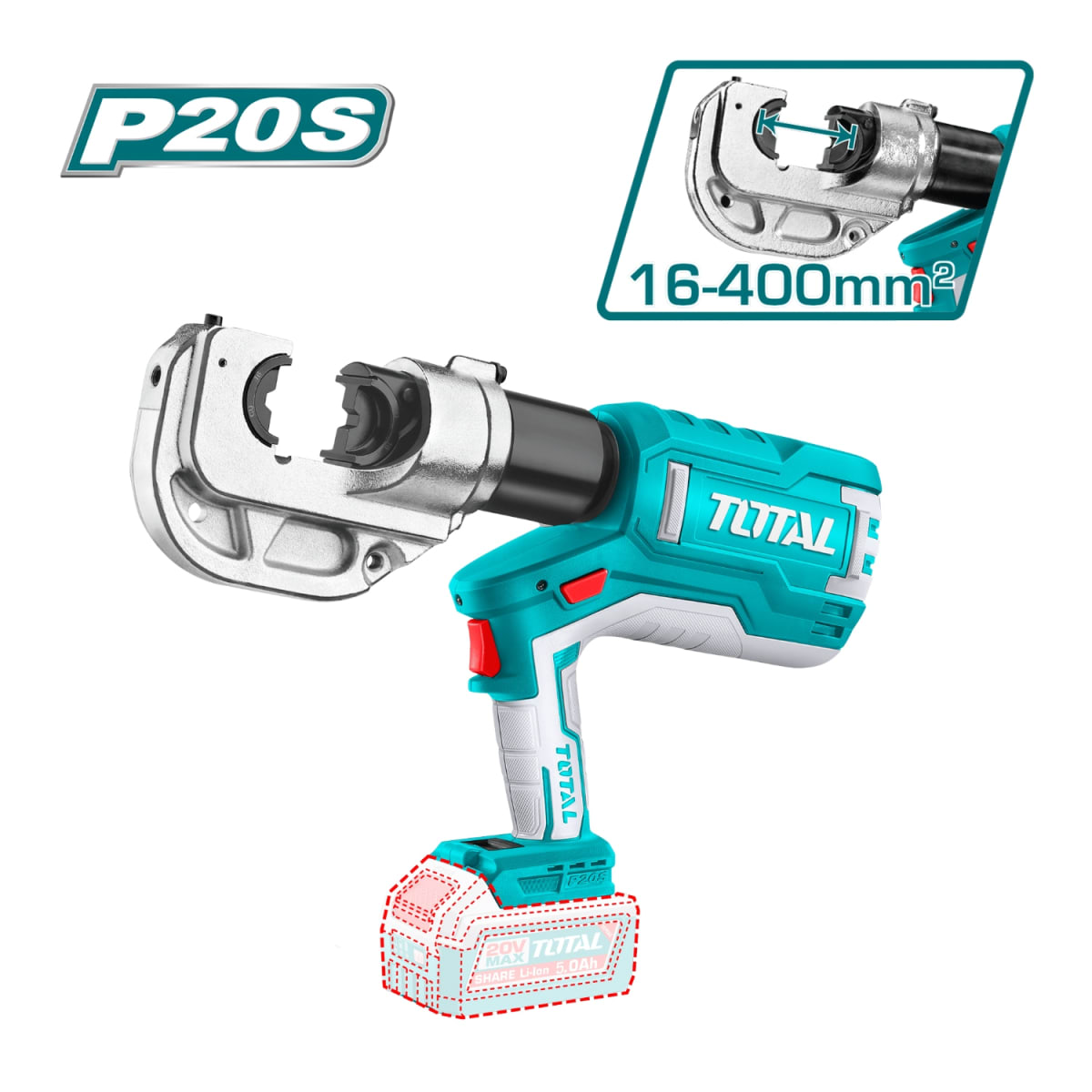 Crimpiadora 16-400mm 120kn + 2 baterias y 1 Cargador Industrial Total3