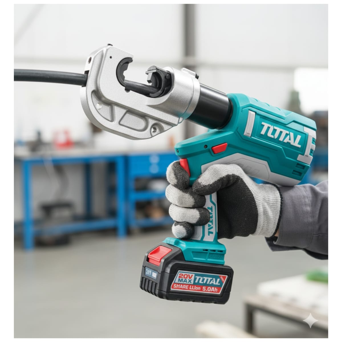 Crimpiadora 16-400mm 120kn + 2 baterias y 1 Cargador Industrial Total6