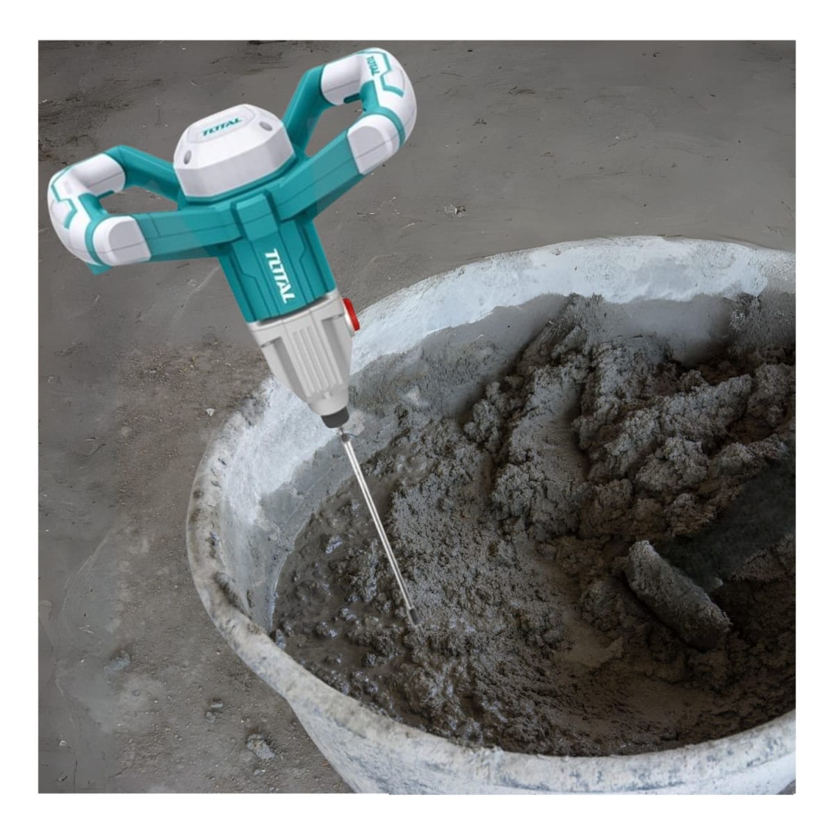 Mezcladora de cemento y pintura 1400w Total3