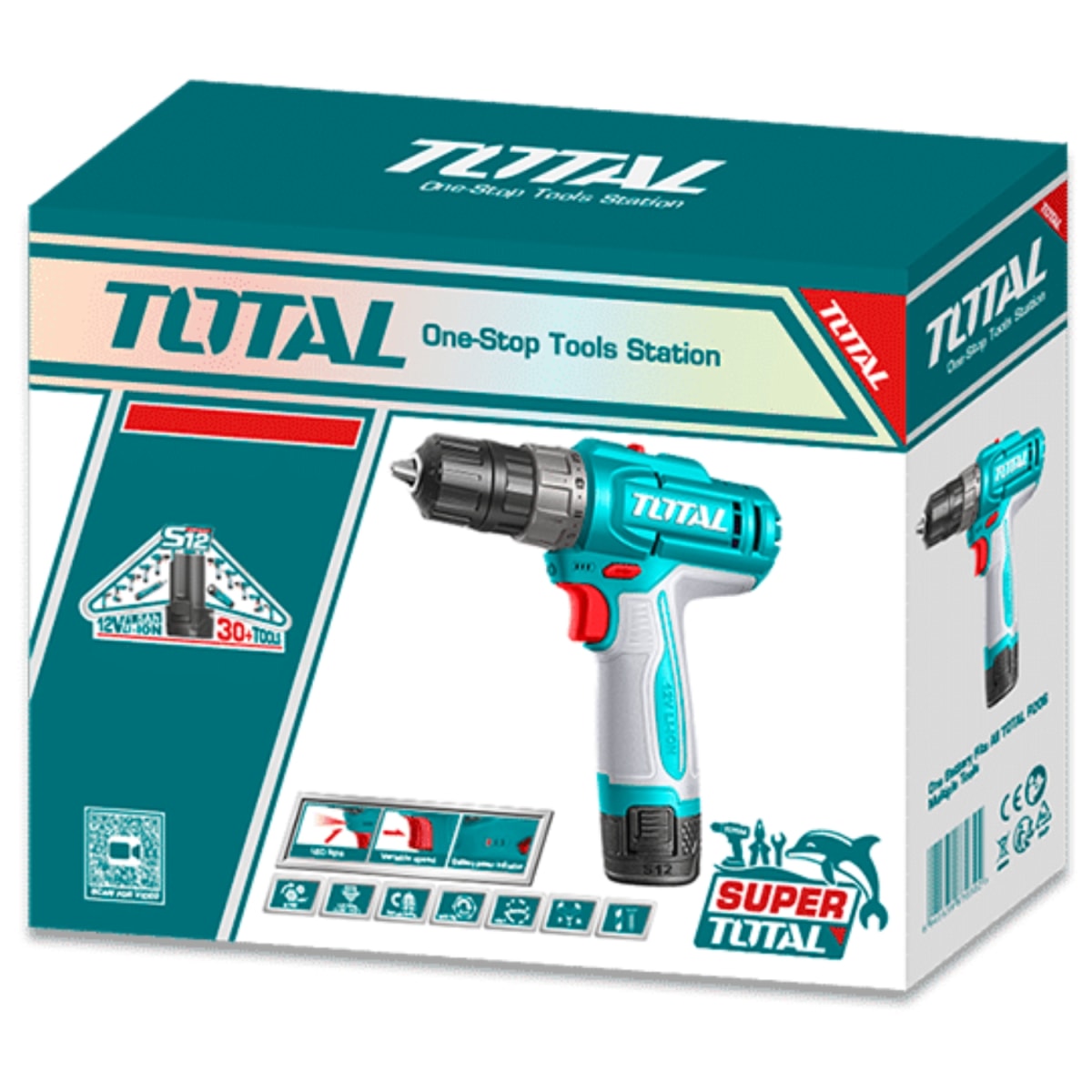 Taladro Atornillador 12v 20nm + Batería tipo C Mango Ergonomico Total5