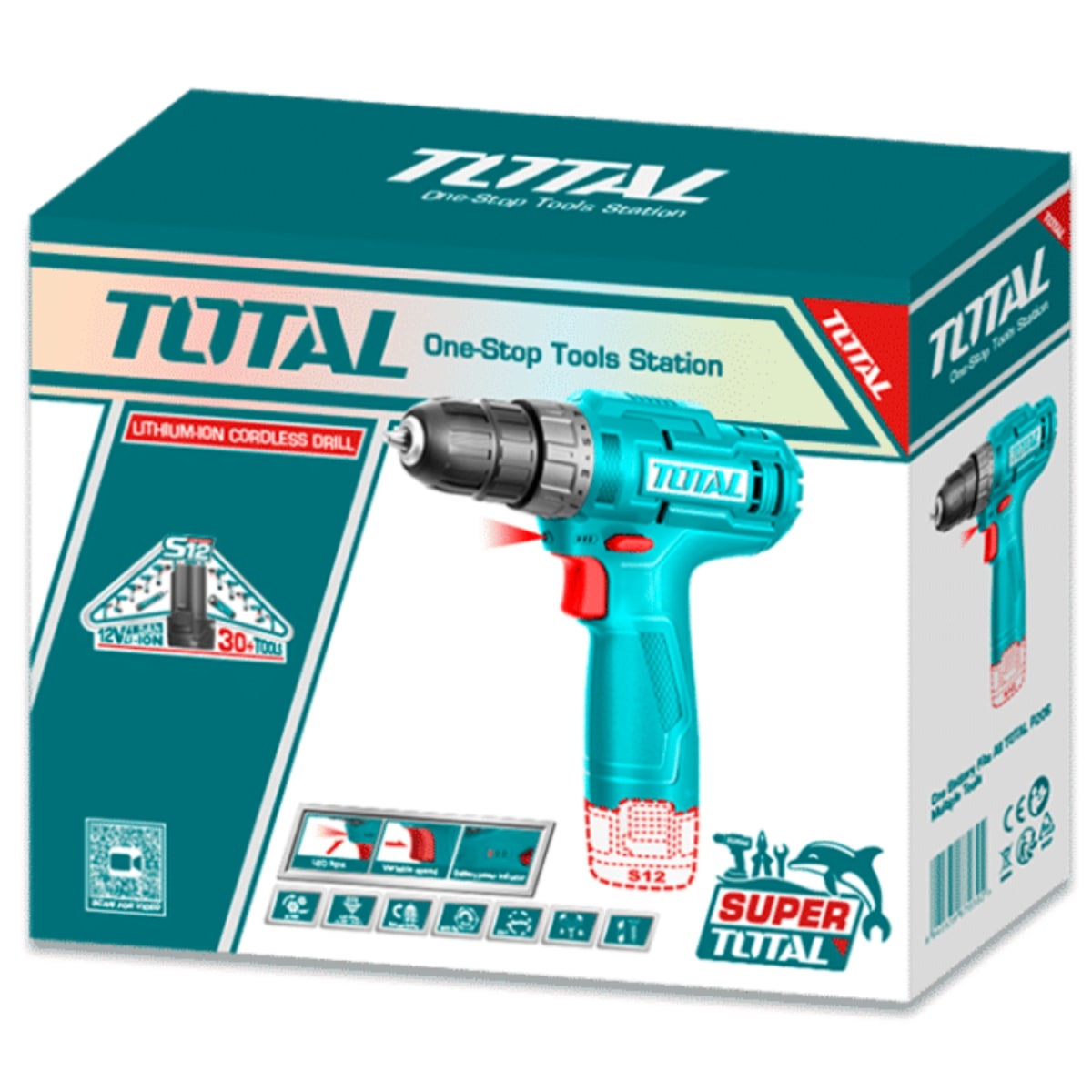 Taladro Atornillador 12v 20nm + Batería tipo C Total4