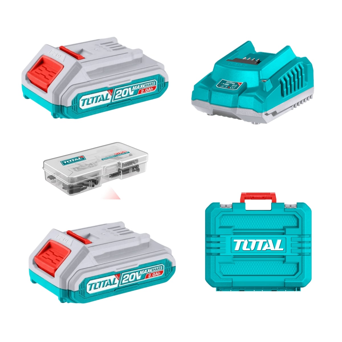 Taladro Atornillador 50nm + 2 Baterias 2ah + Cargador Total4