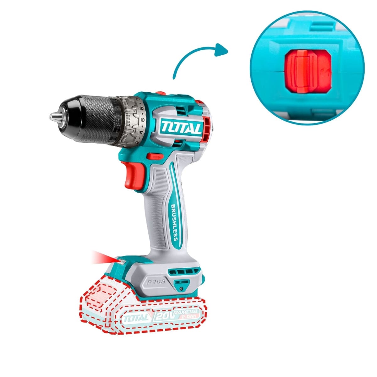 Taladro atornillador 60nm + Llave de impacto 400nm Total6