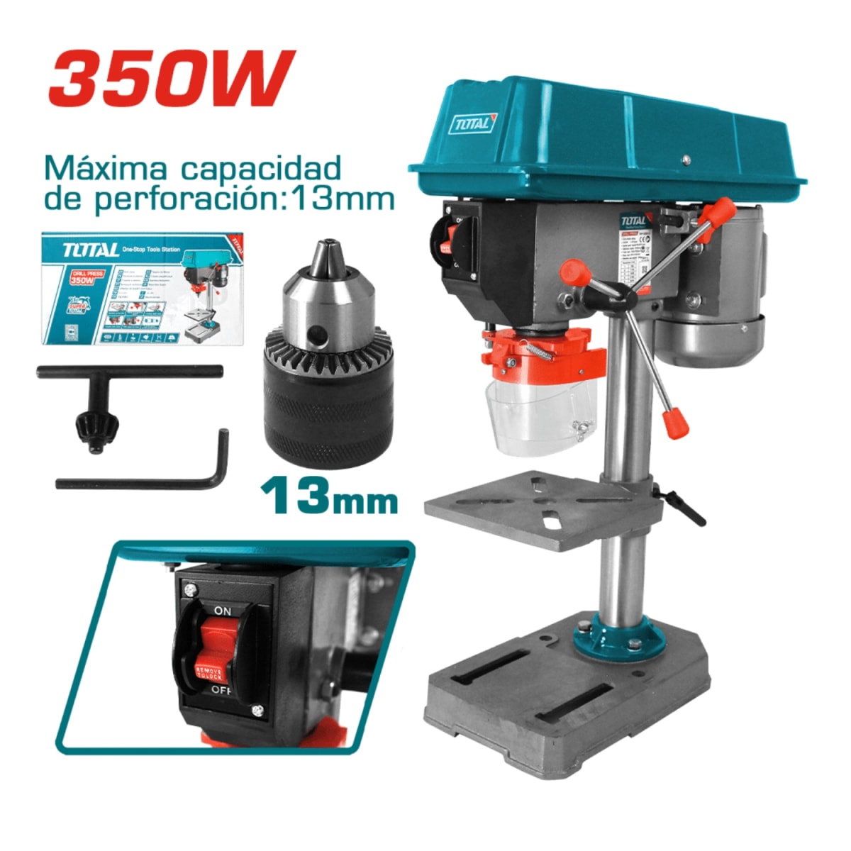 Taladro de Banco 13mm 0.5HP 350W Total4