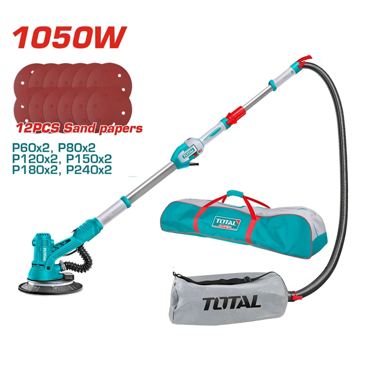 Lijadora de Pared y Techo 1050w+ Pistola de Pintar 550w Plastico Total2