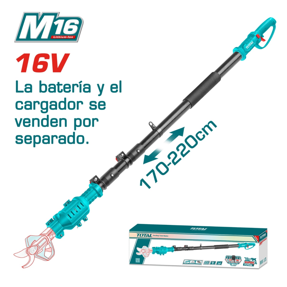 Extension Pegable para Tijera de Jardineria 16v Total2