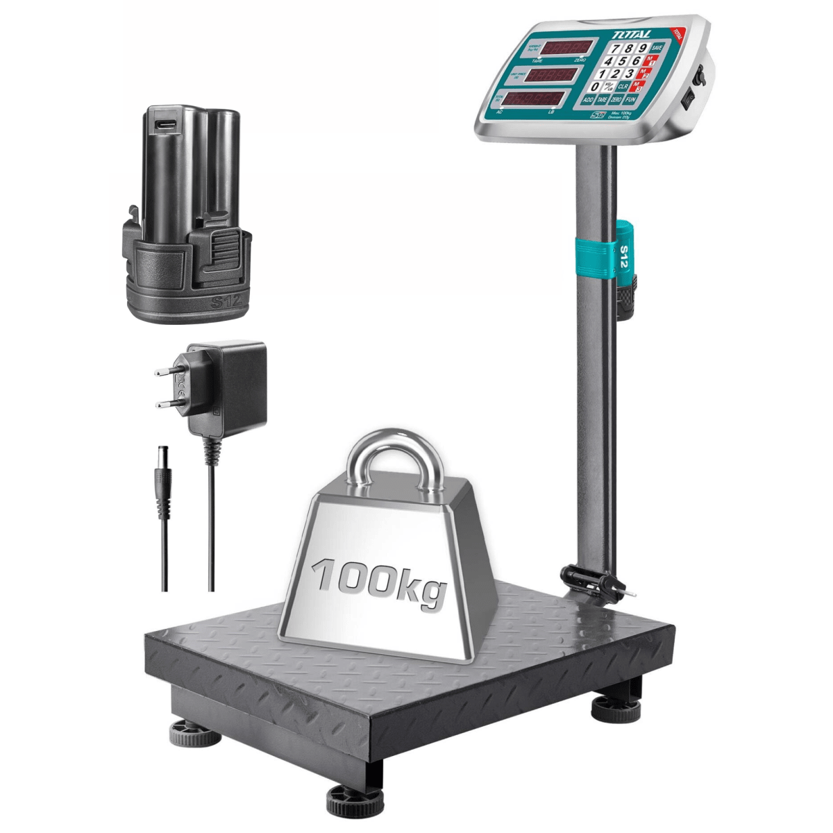 Balanza industrial digital soporta 100 Kg con plataforma Total1