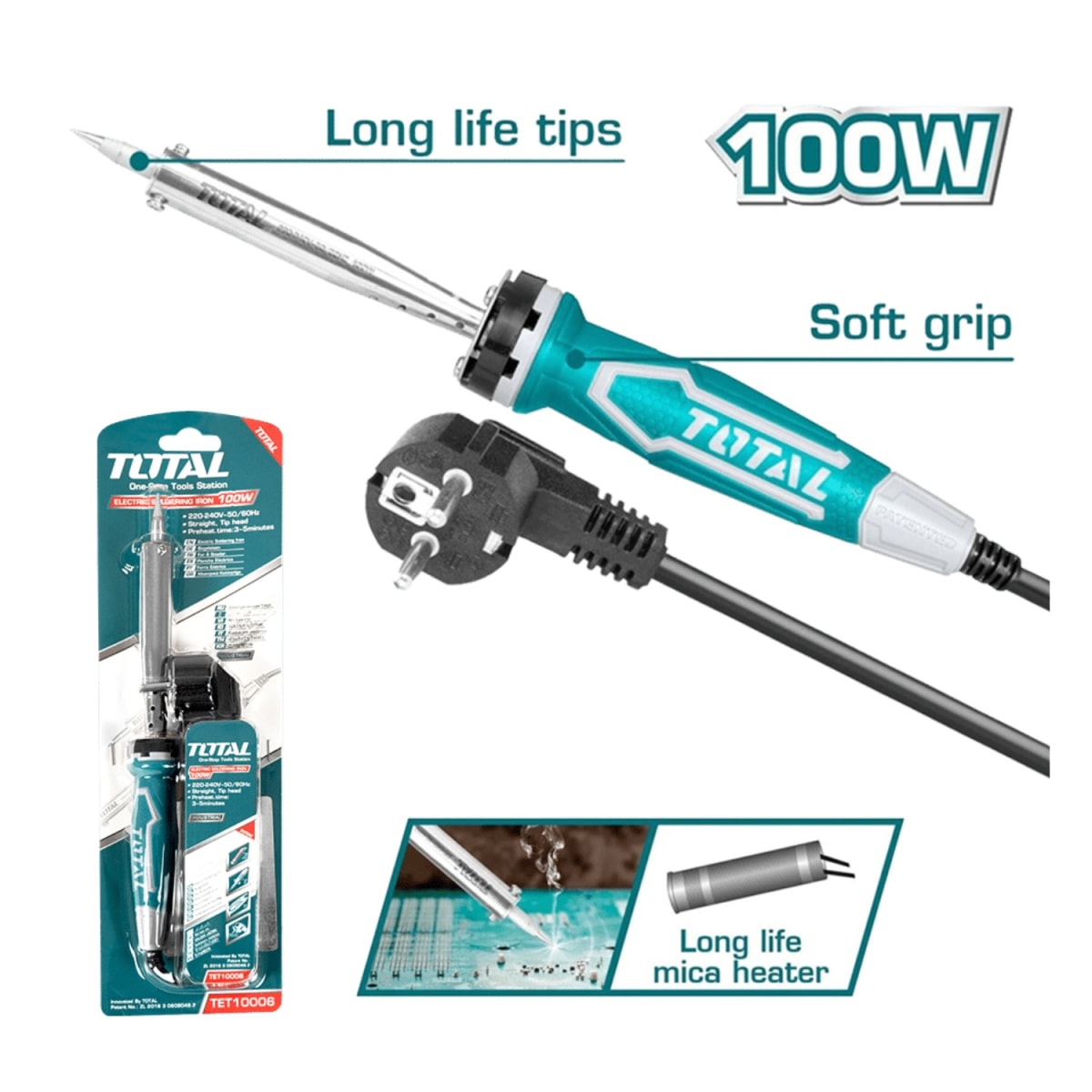 Cautin eléctrico 100w industrial Total2