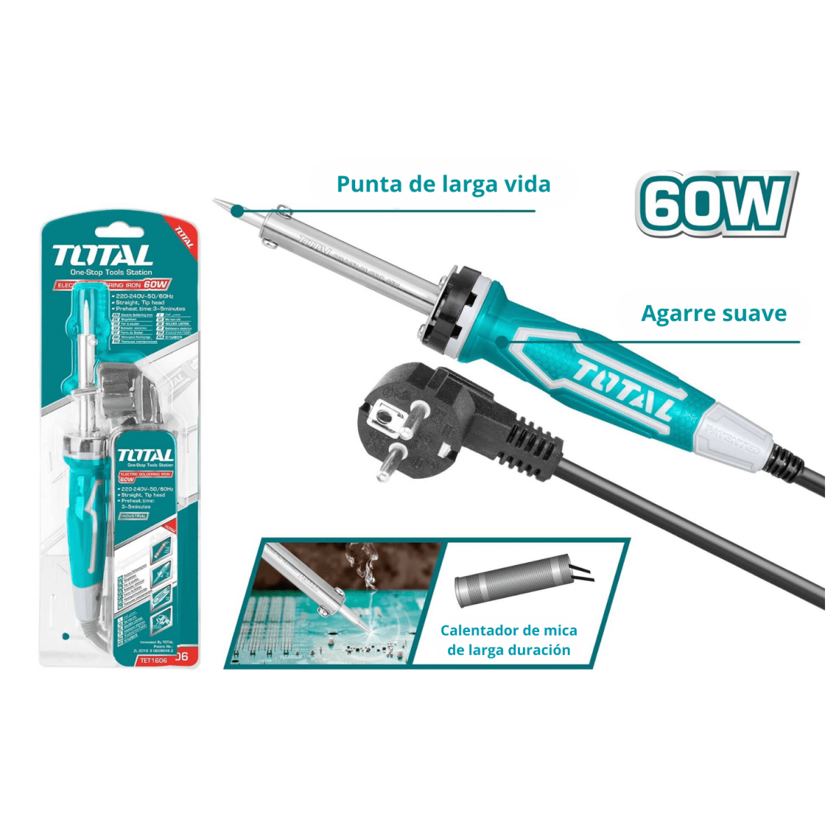 Combo multimetro digital + cautin 60w Total4