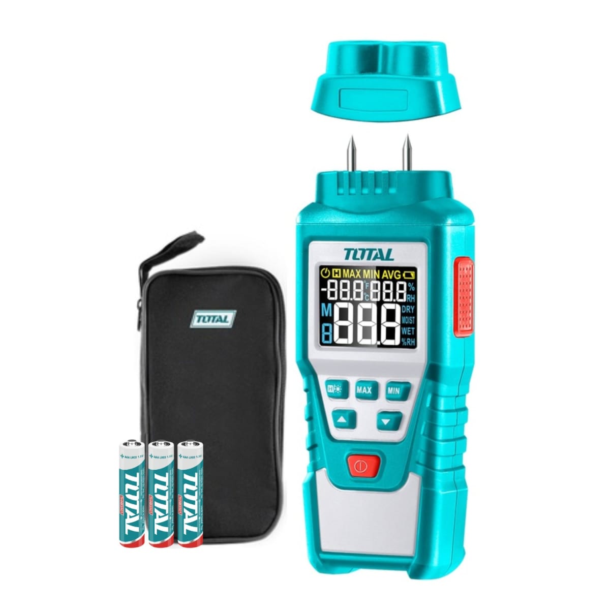 Detector medidor de humedad con pantalla LCD Total1