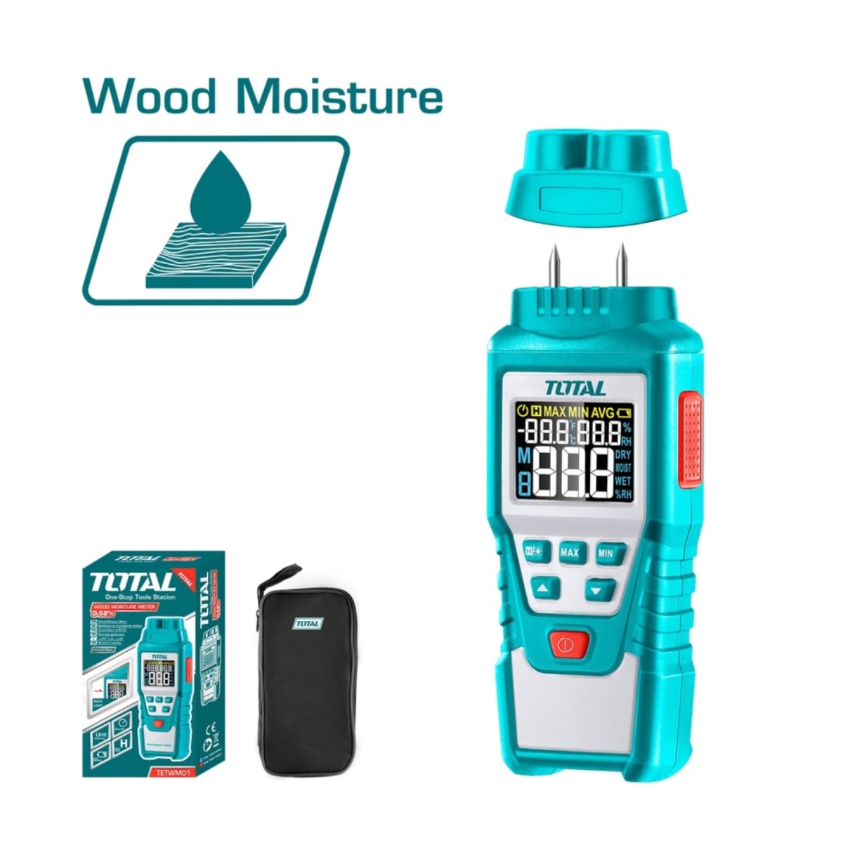 Detector medidor de humedad con pantalla LCD Total2