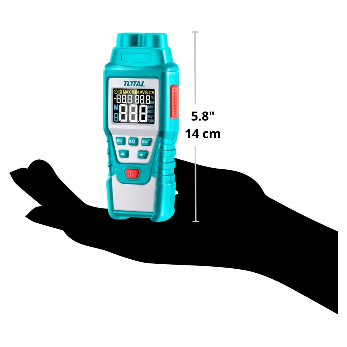 Detector medidor de humedad con pantalla LCD Total3