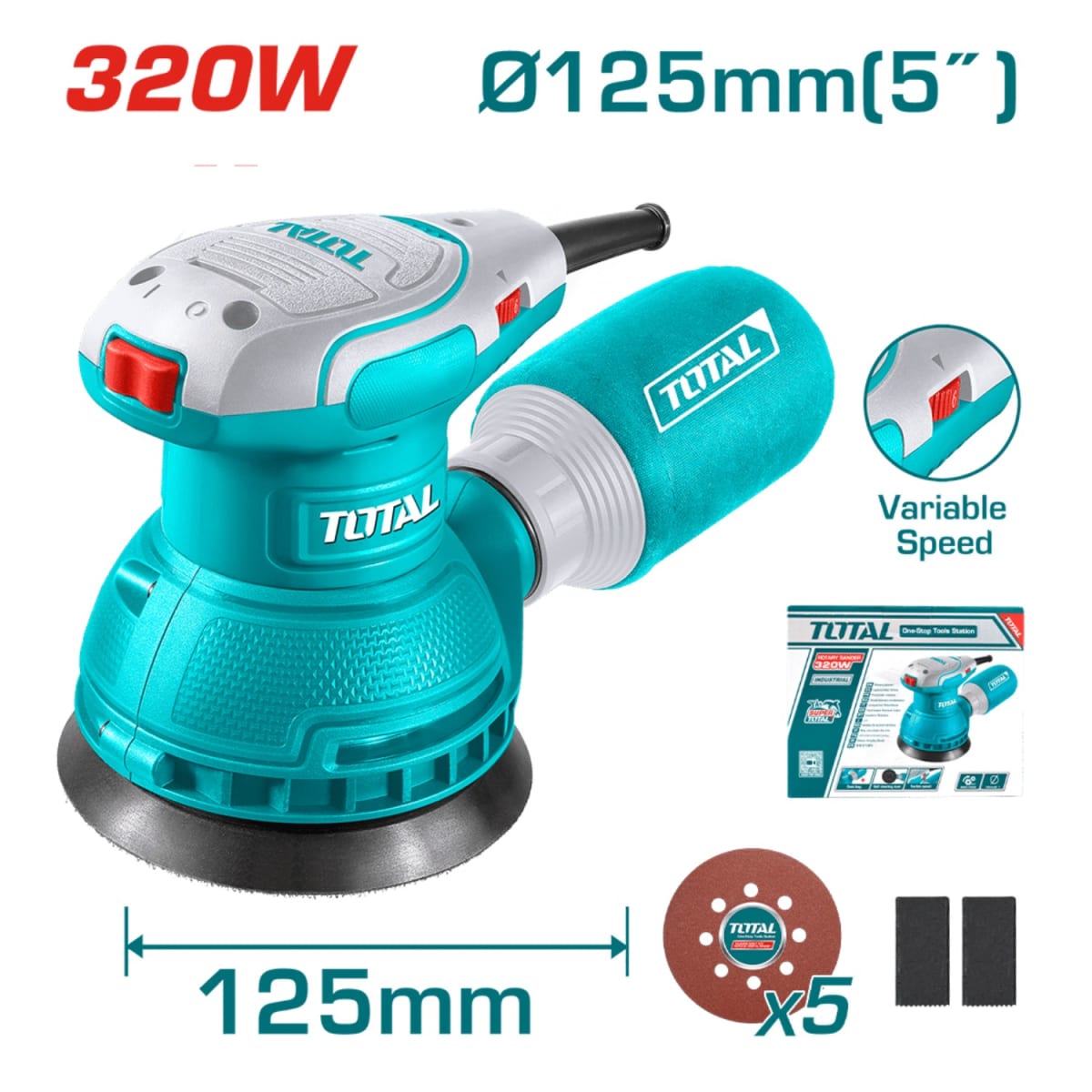 Lijadora roto orbital 320w Total2