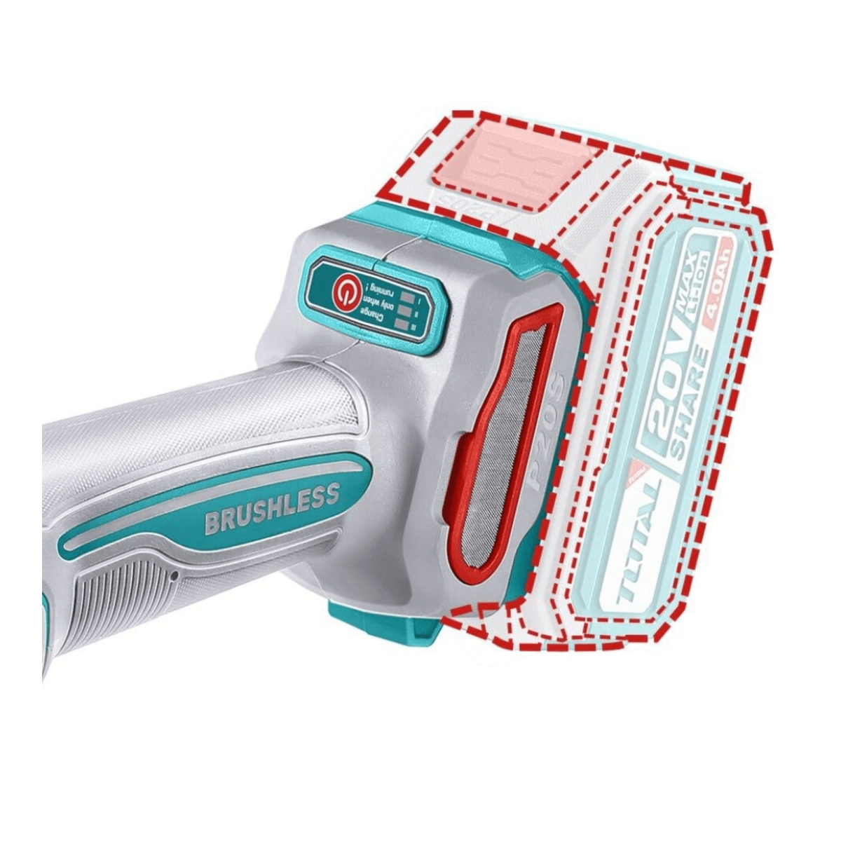 Pack de 4 baterias 20v 4ah + cargador rapido y maletin Total6