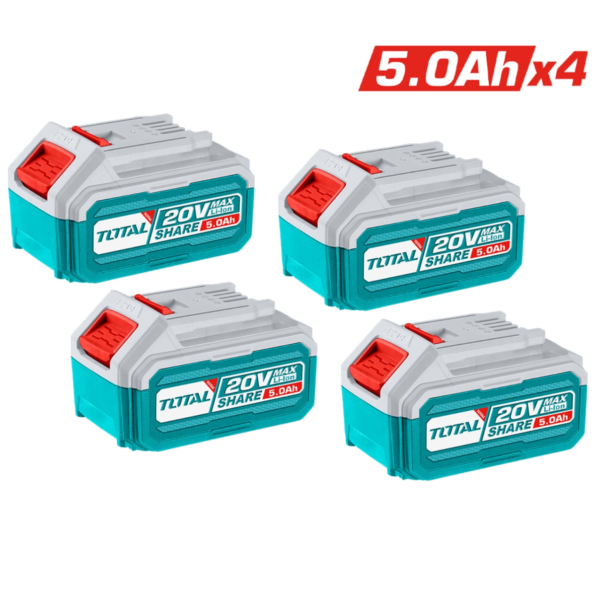 Combo 4 baterias 5ah + cargador doble Total4