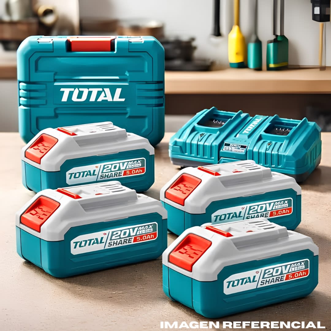 Combo 4 baterias 5ah + cargador doble Total2