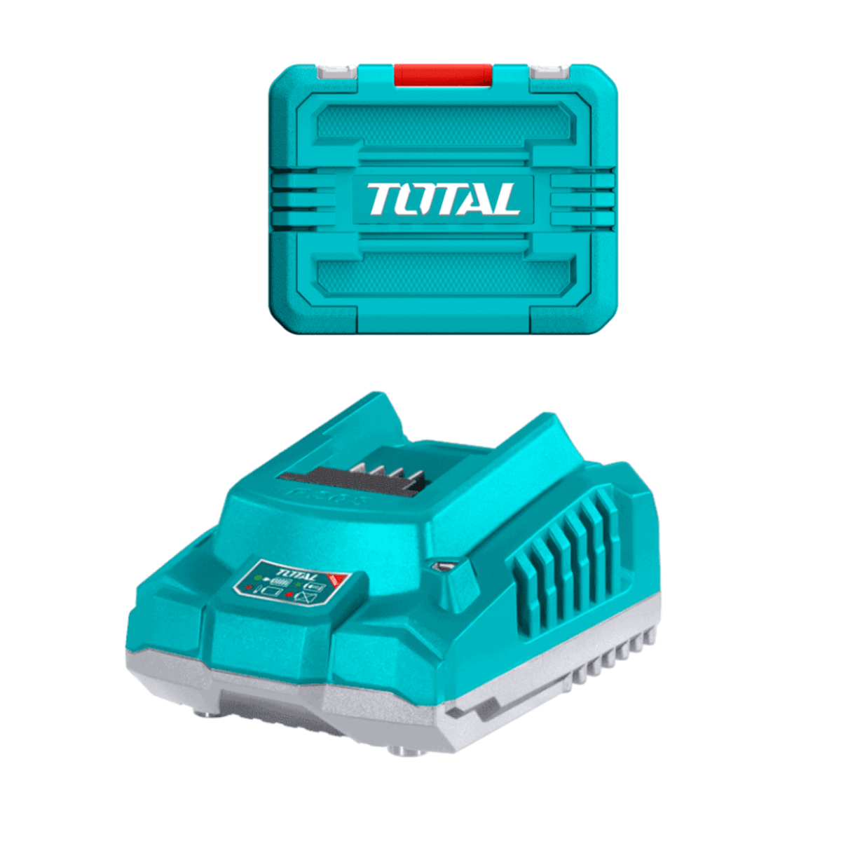 Pack de 6 baterias 20v 2ah + cargador y maletin Total3