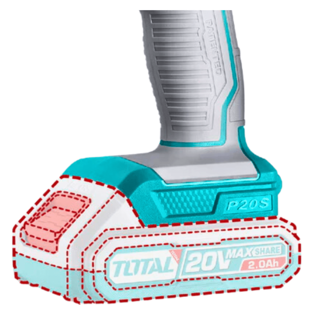 Pack de 6 baterias 20v 2ah + cargador y maletin Total4