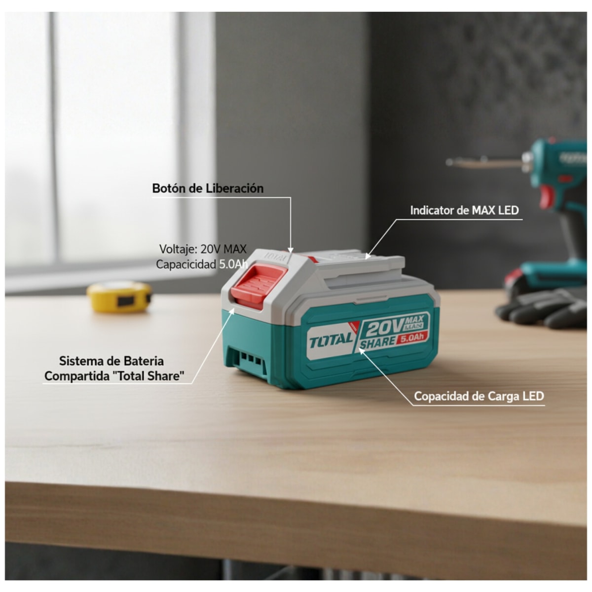 Batería 5ah industrial Total3