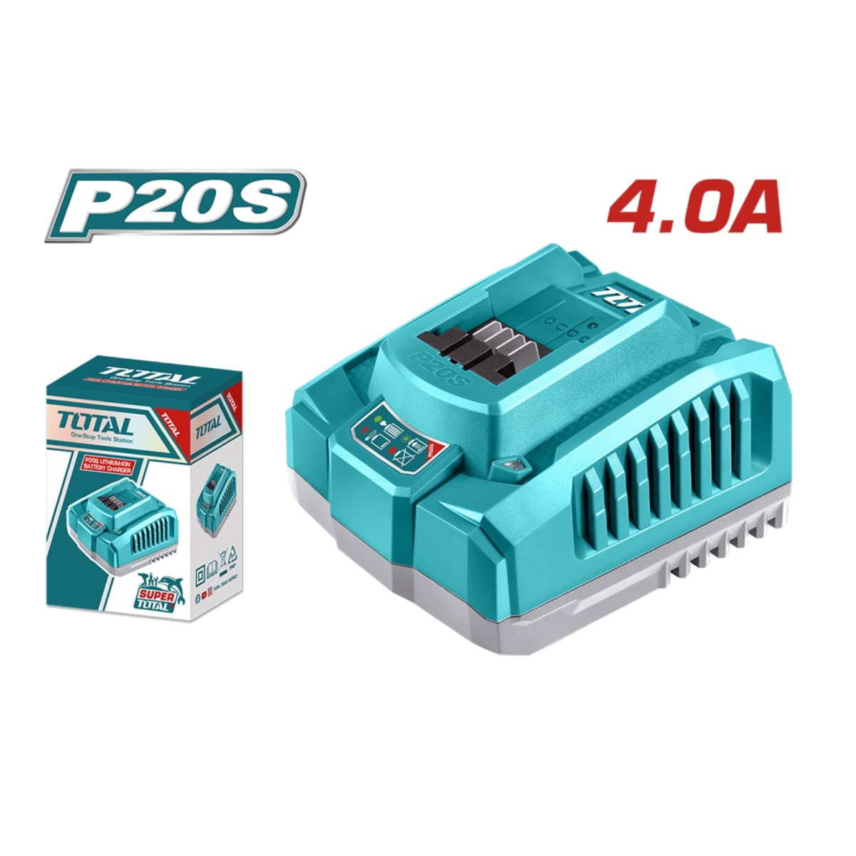 Cargador rapido para bateria 20v 4ah industrial Total2