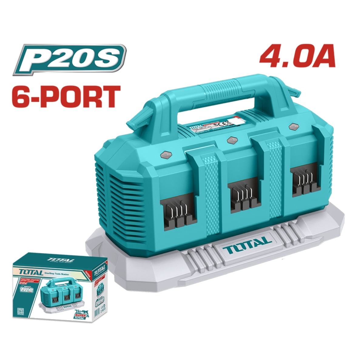 Cargador de 6 Puerto 20v Total4