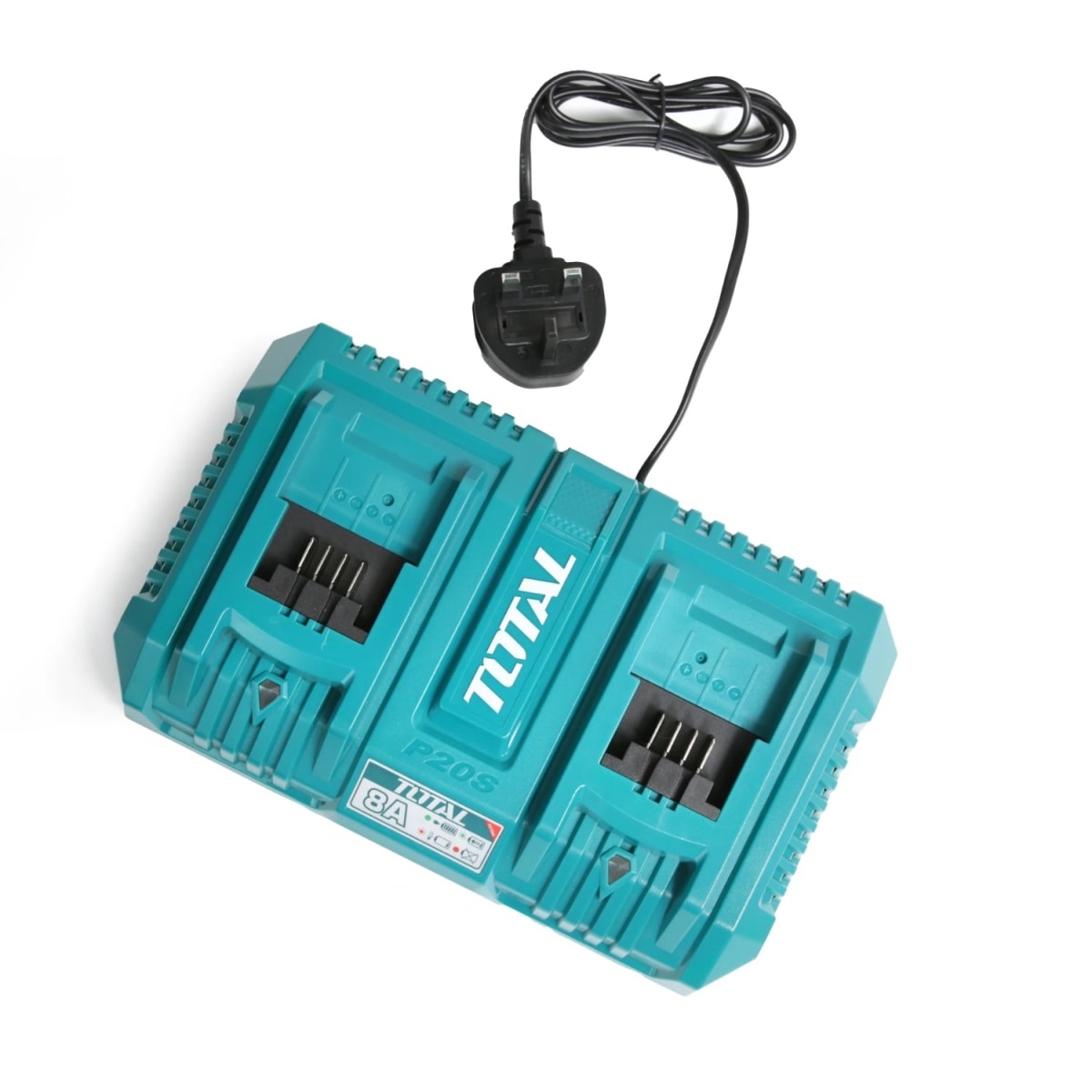 Cargador rápido 8ah doble para bateria 20v Total3