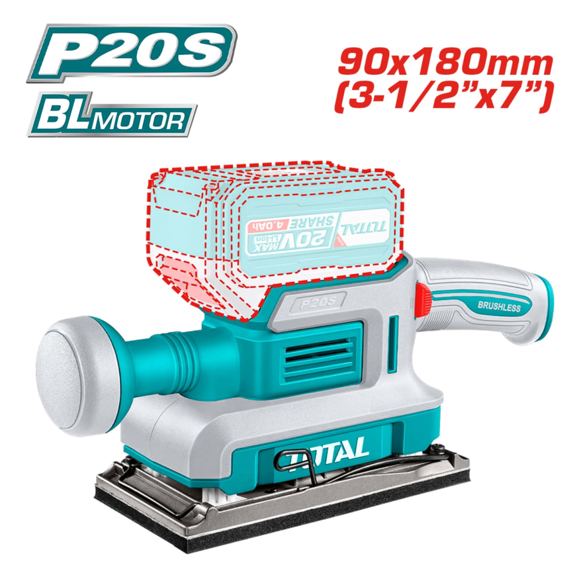 Combo 3 en 1 Sierra Circular 5 1/2'' + Herramienta Multi + Lijadora 20v Total6