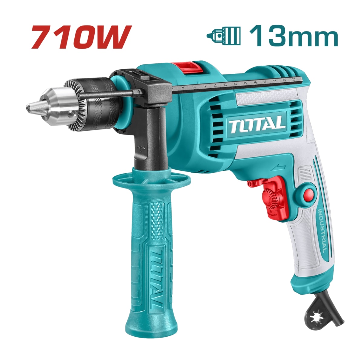 Taladro Percutor 710w vel. variable Chuck Metal Total2