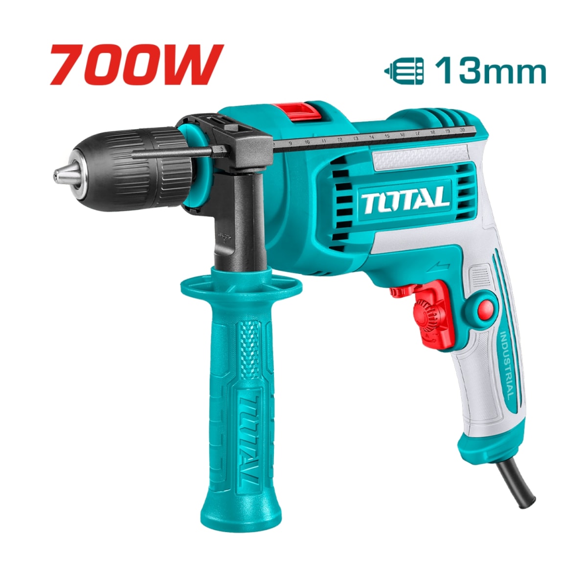 Taladro Percutor 710w vel. variable Chuck Plástico Total2