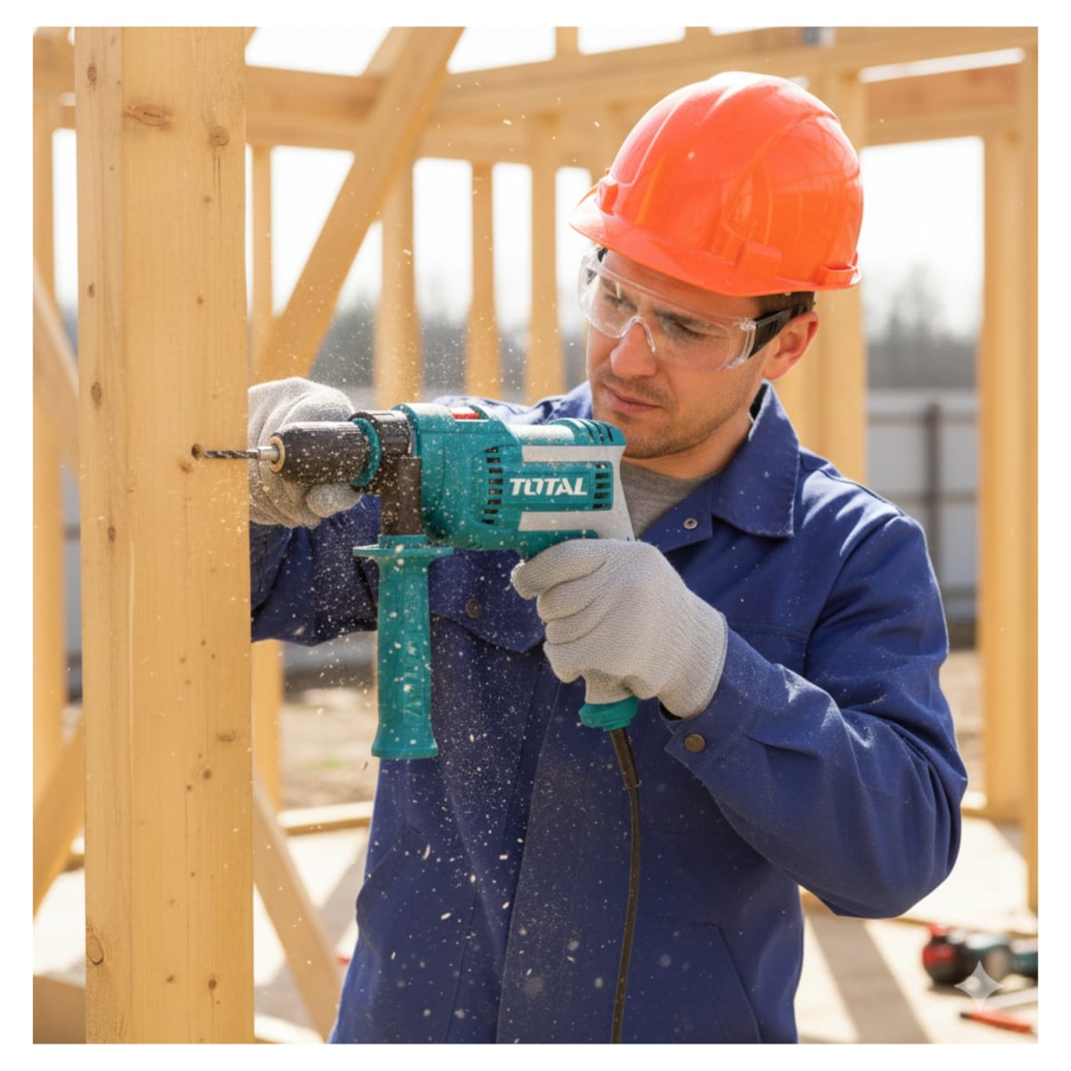 Taladro Percutor 710w vel. variable Chuck Plástico Total3