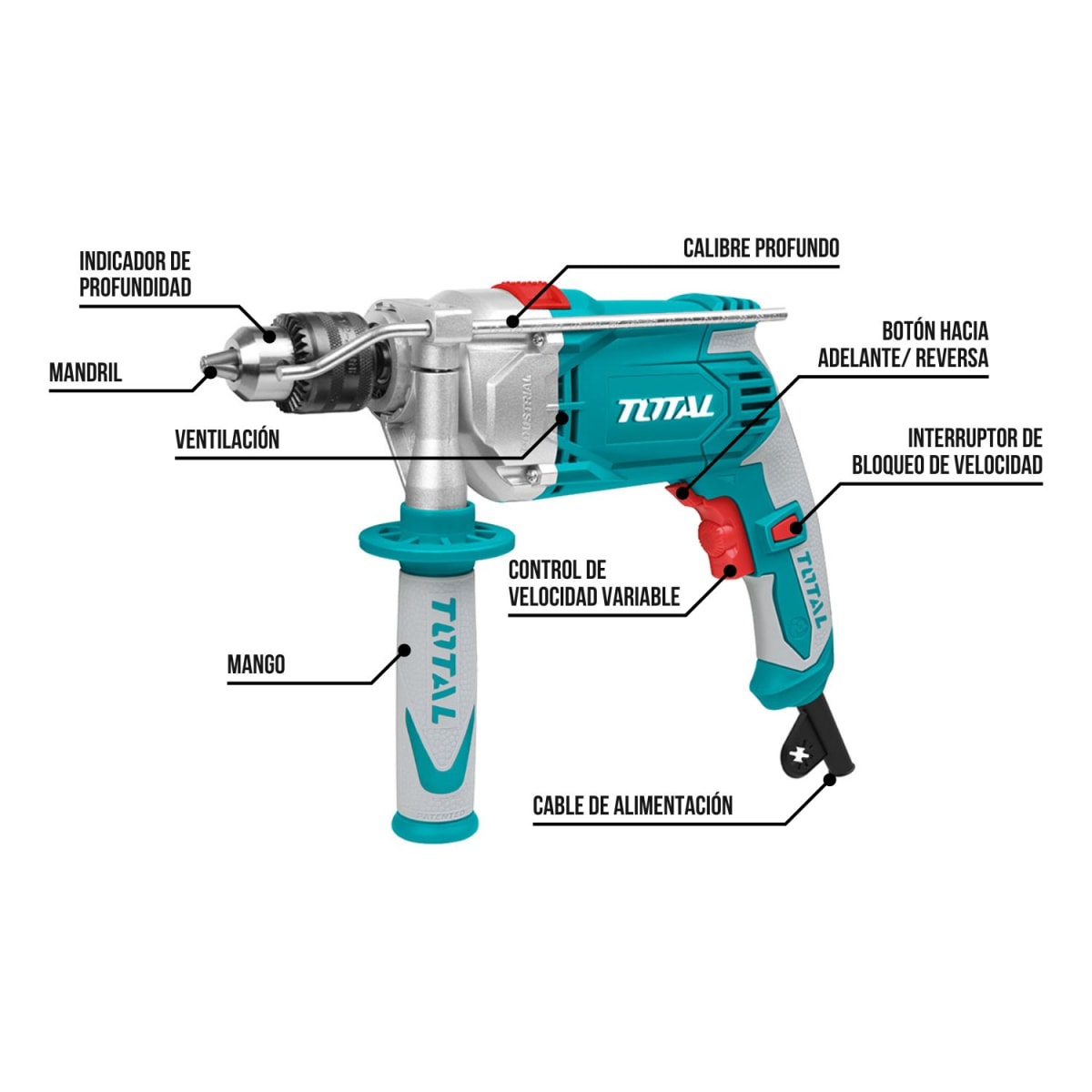Taladro percutor 1010w industrial Total3