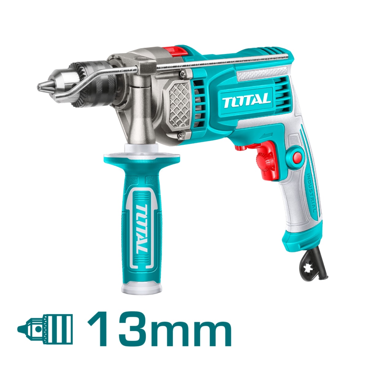 Taladro percutor 1100w 13mm industrial Total3