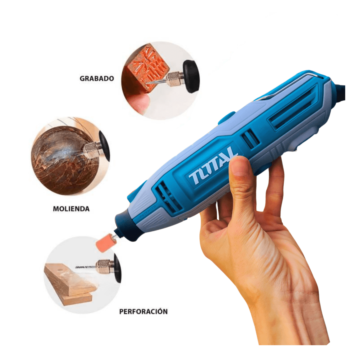 Mini grinder rectificador 200w + 149 accesorios Total6