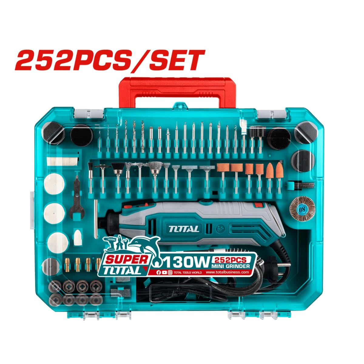 Mini grinder rectificador 130w + 252 accesorios Total2
