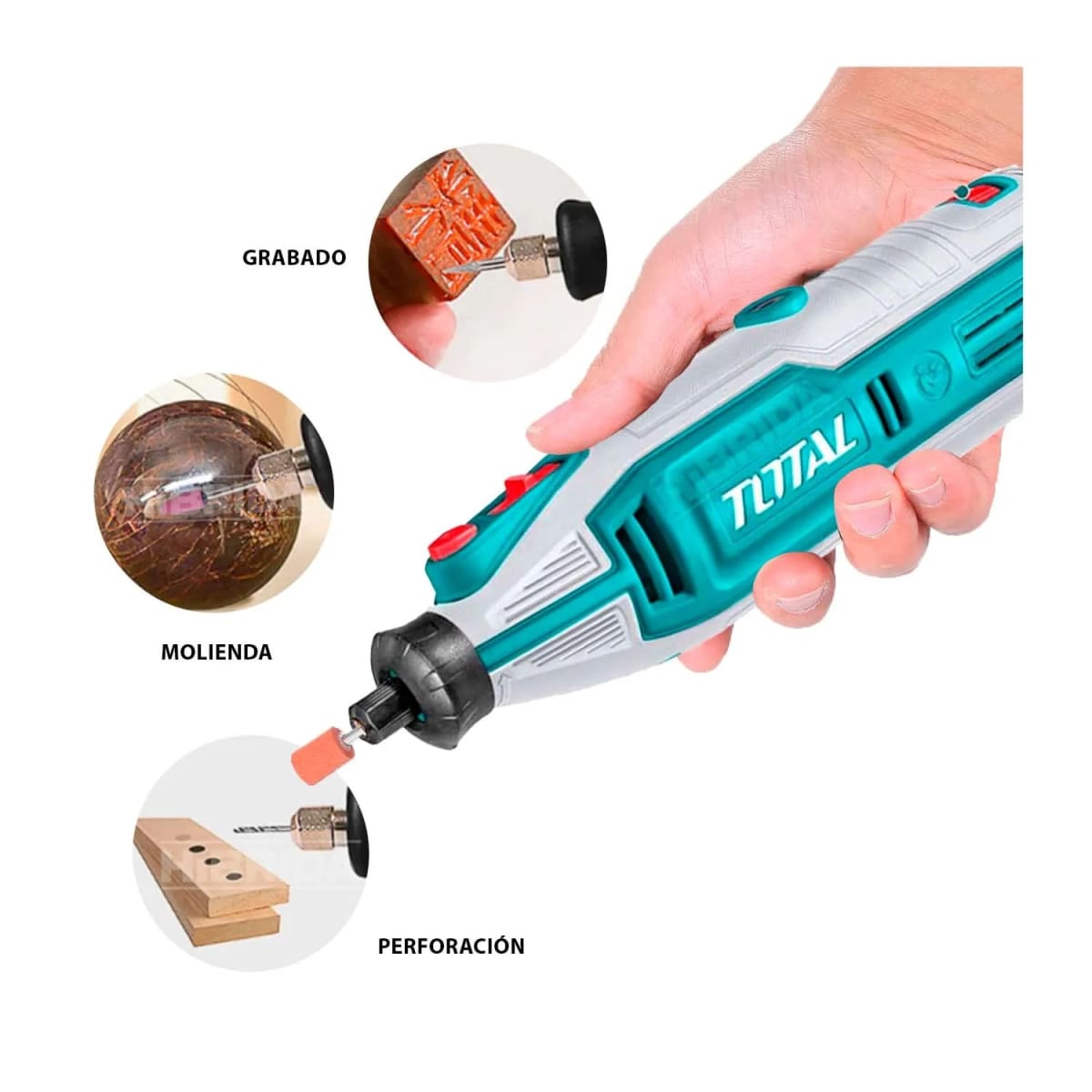 Mini grinder rectificador 130w + 252 accesorios Total4