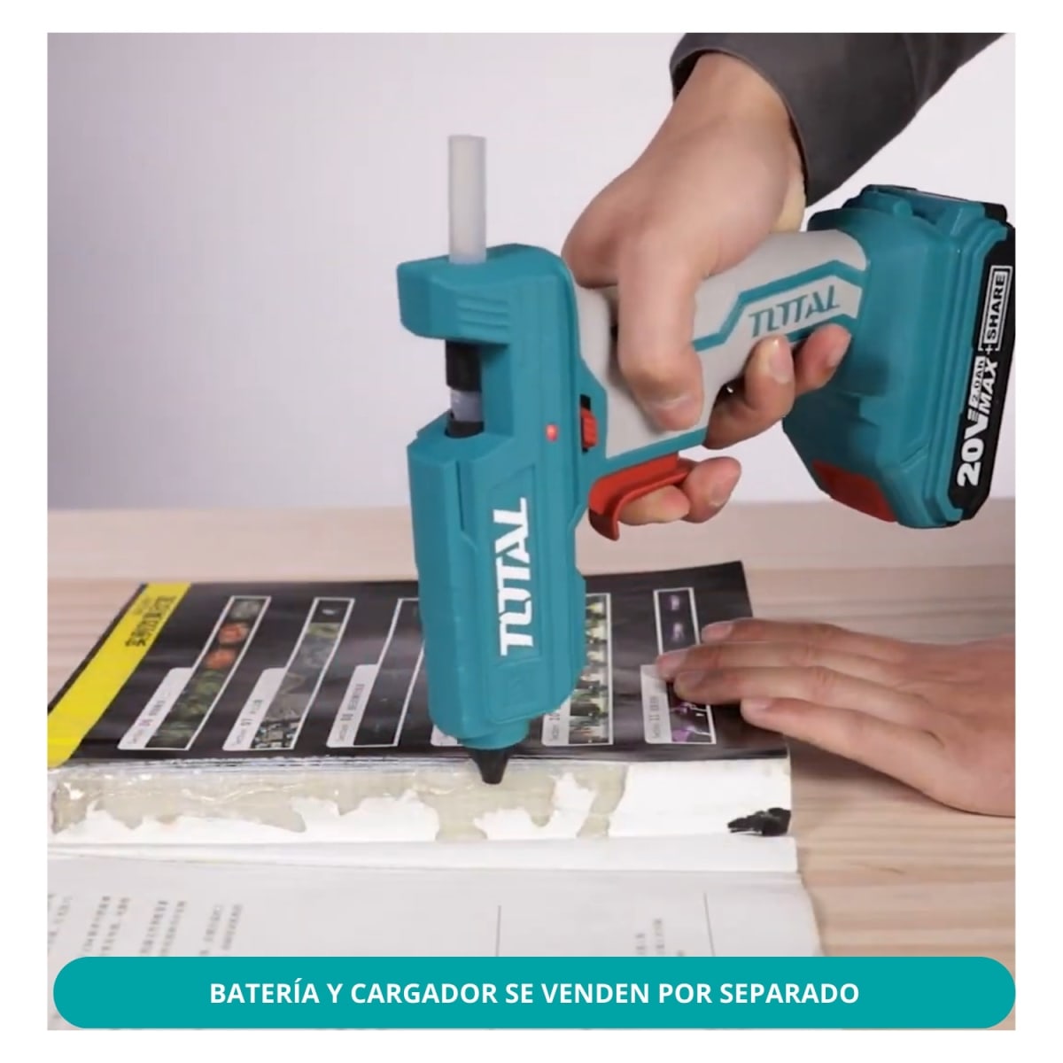 PISTOLA DE SILICONA CALIENTE 20V INALÁMBRICA TOTAL6
