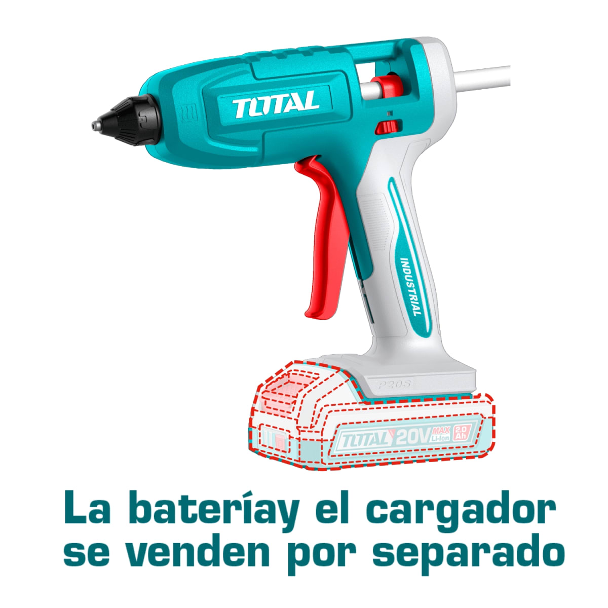 Pistola de silicona 20v no incluye batería ni cargador Total5