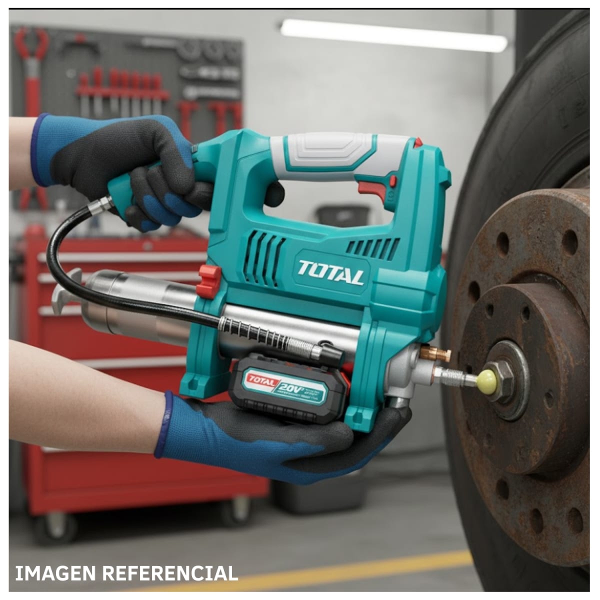 Engrasadora Inalámbrica 10000psi 20v + 1 Batería 4amp y Cargador 20v Total6