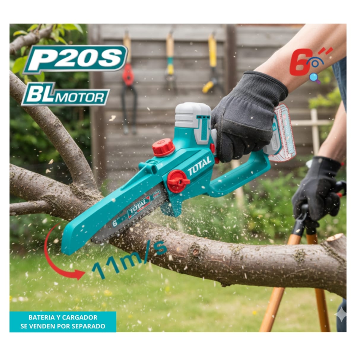 MiniSierra Inalambrica 6'' (solo cabezal) 20v Total3